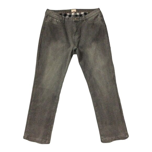 Weatherproof Womens Jeans size 18 Gray Flannel Lined Straight x30 Cotton Stretch - Picture 1 of 12